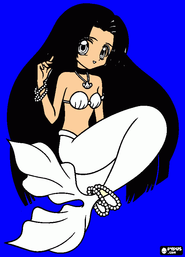 Kalea princesa sirena de la perla blanca para colorear