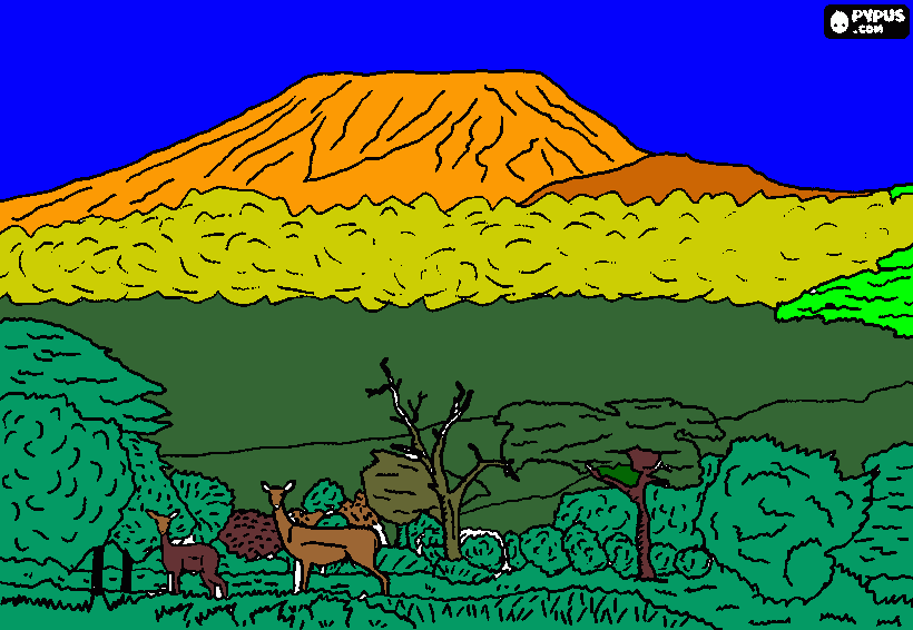 kilimanjaro para colorear