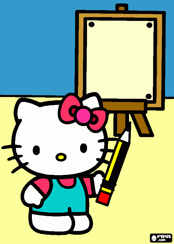 kitty dibu para colorear