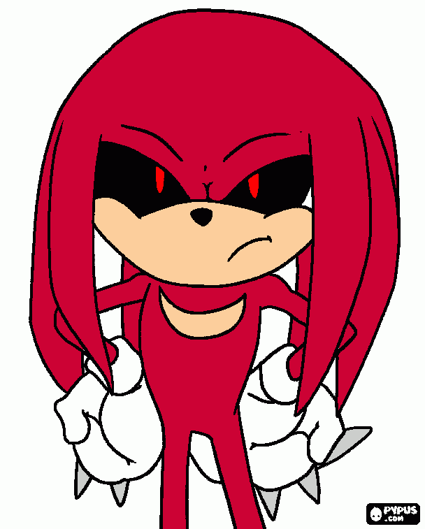 knuckles rojo exe para colorear