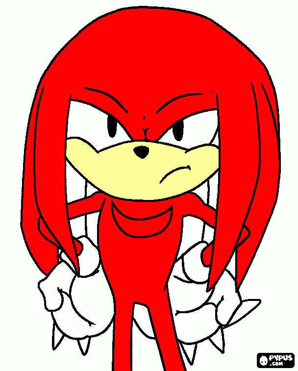 Knuckles the echidna para colorear