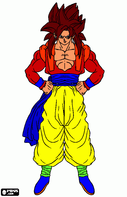 koku y begeta en fusion para colorear