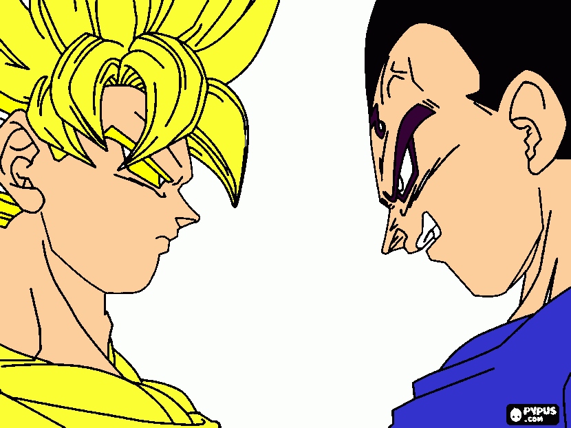 koku y begeta para colorear