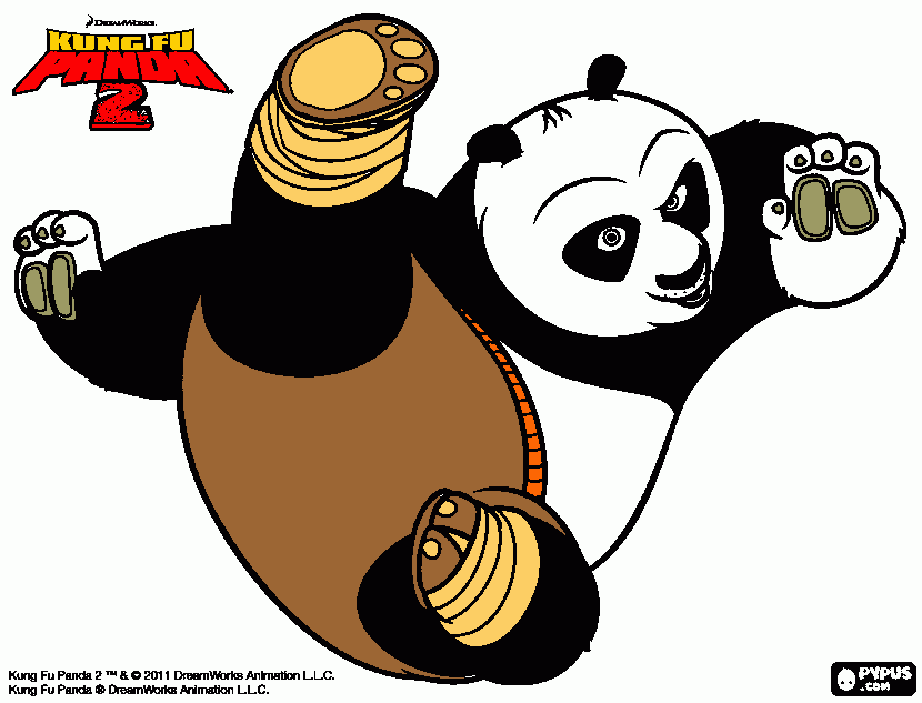 kunfu panda para colorear