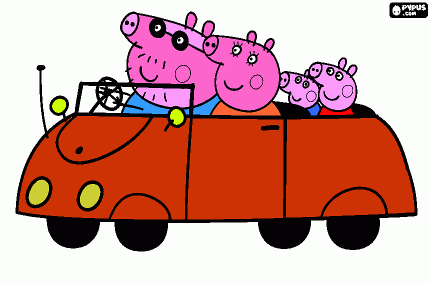 la    familia   de  peppa  y  yorch para colorear