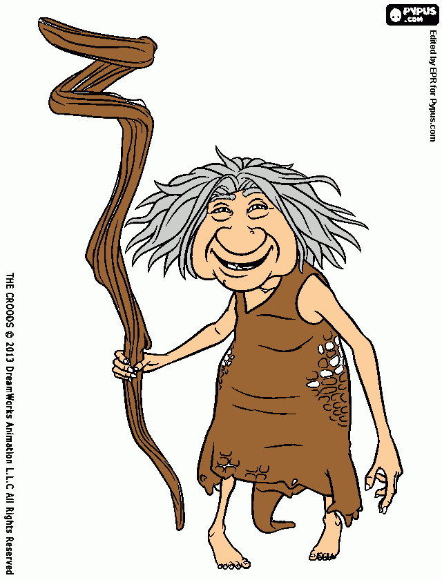 la abuela loca de los croods para colorear