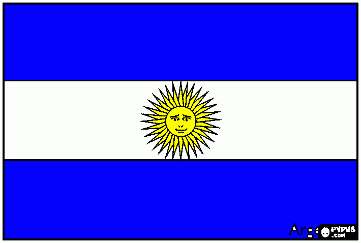 la bandera de argentina para colorear