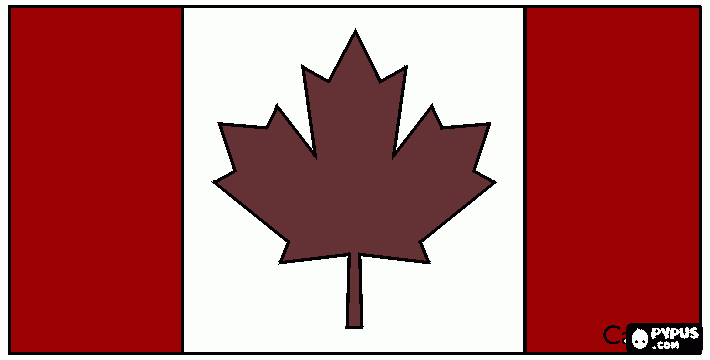 la bandera de canada para colorear