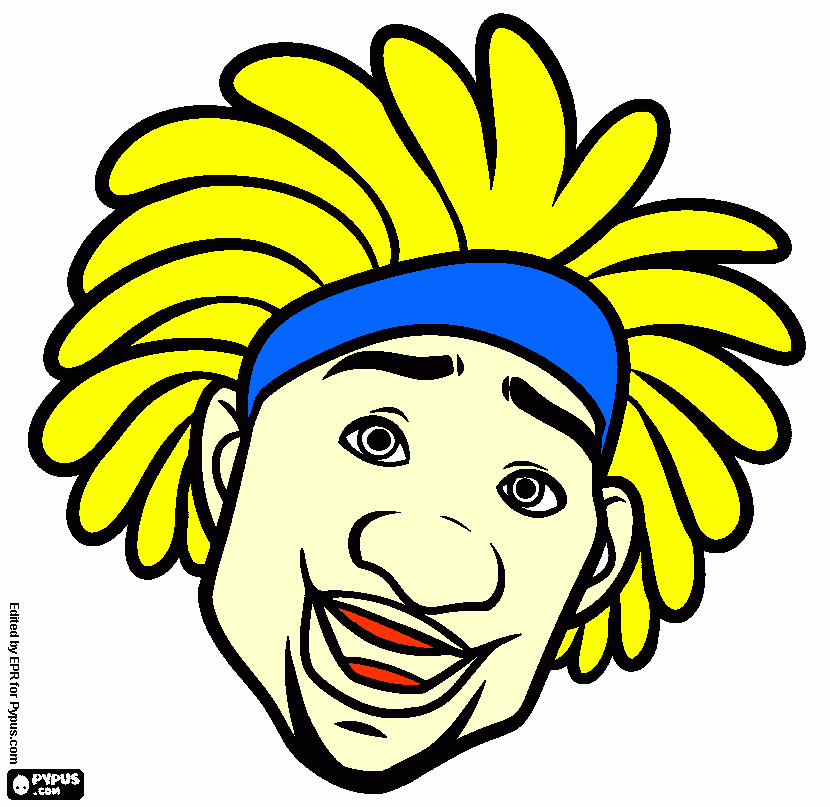 La cara de Wasabi con su peinado afro , de la película Big Hero 006. para colorear