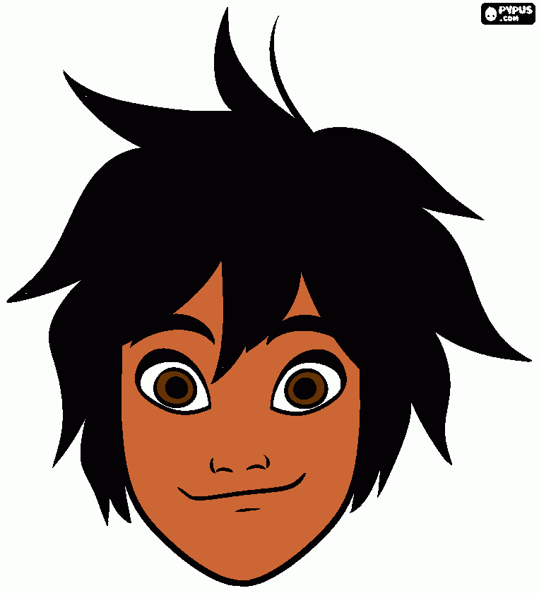 LA CARA DEL PROTAGONISTA HIRO para colorear