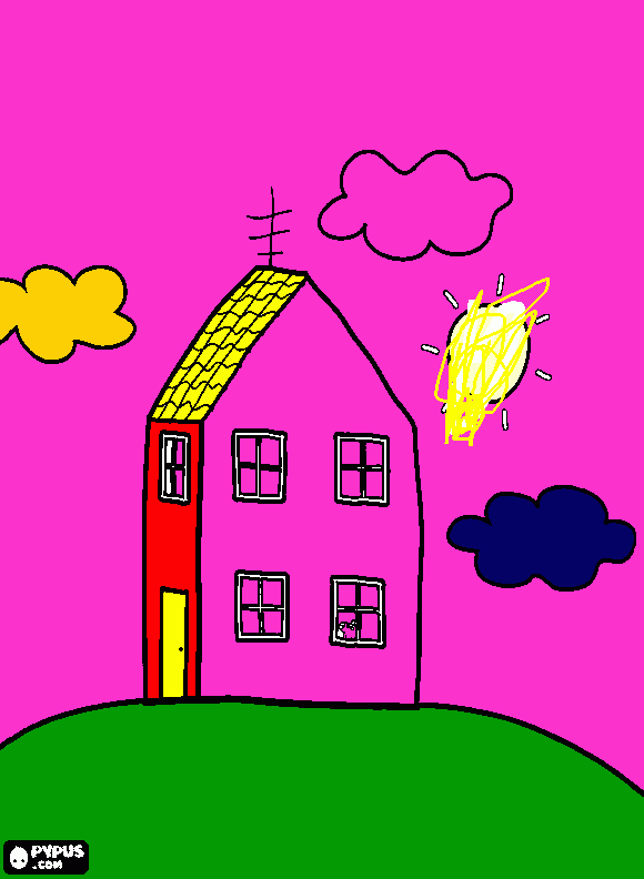 la casa de peppa pig para colorear