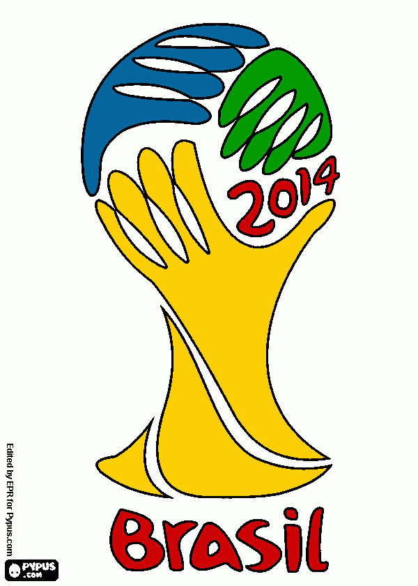 LA COPA DEL MUNDIAL DE BRASIL 2014 para colorear