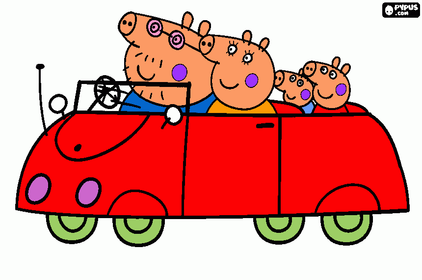 la famila de peppa la cerdita  para colorear