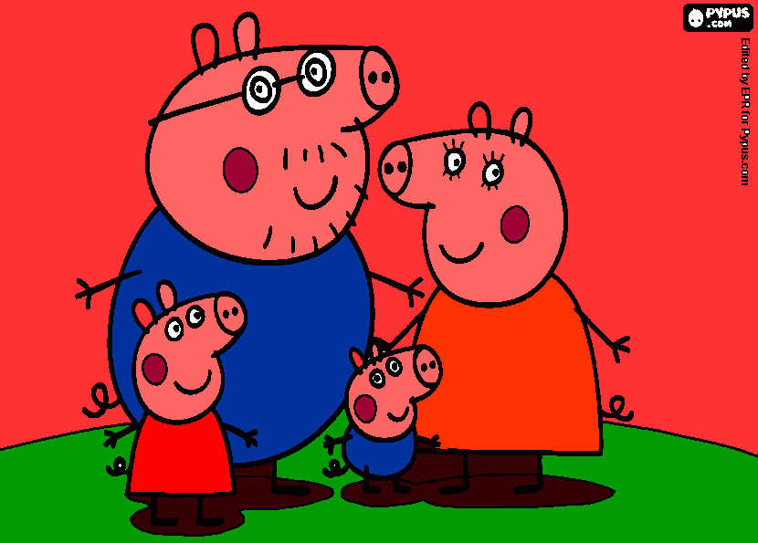 la familia de pepa-pig para colorear