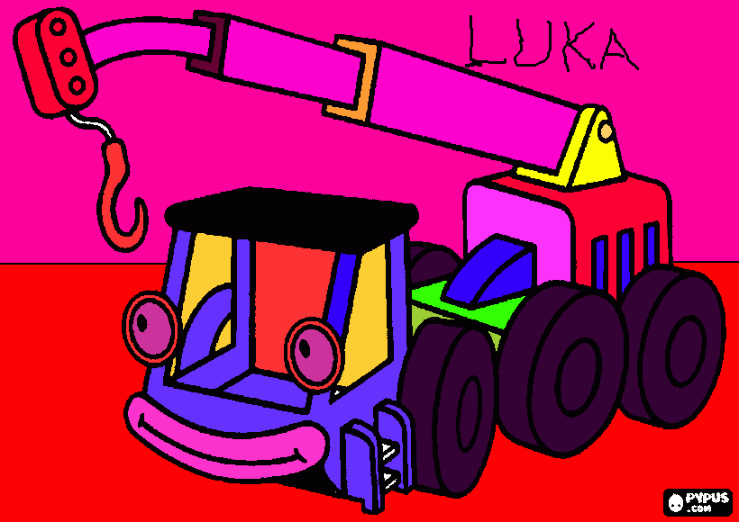 La grua de luka para colorear