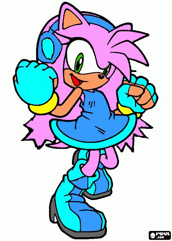 La hermana de amy rose samaira light rose para colorear