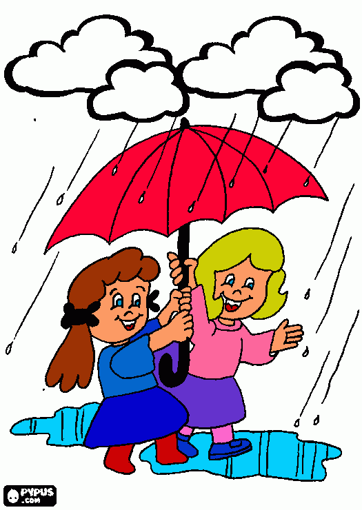 la pluja para colorear