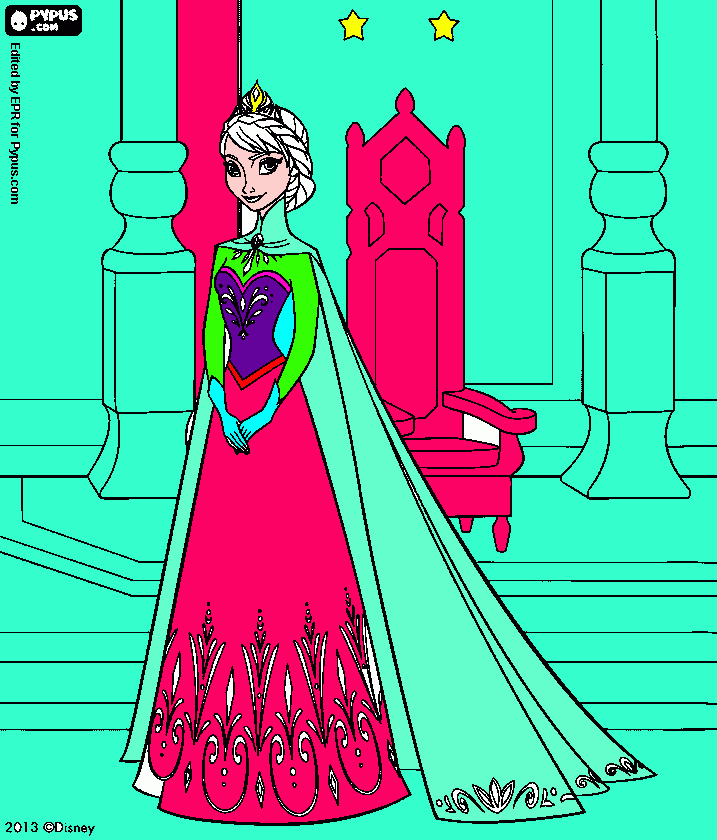 la reina elsa para colorear