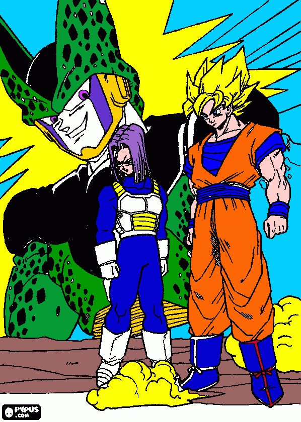 la saga de cell para colorear