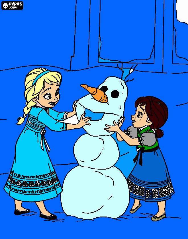 la separacion de elsa y ana para colorear