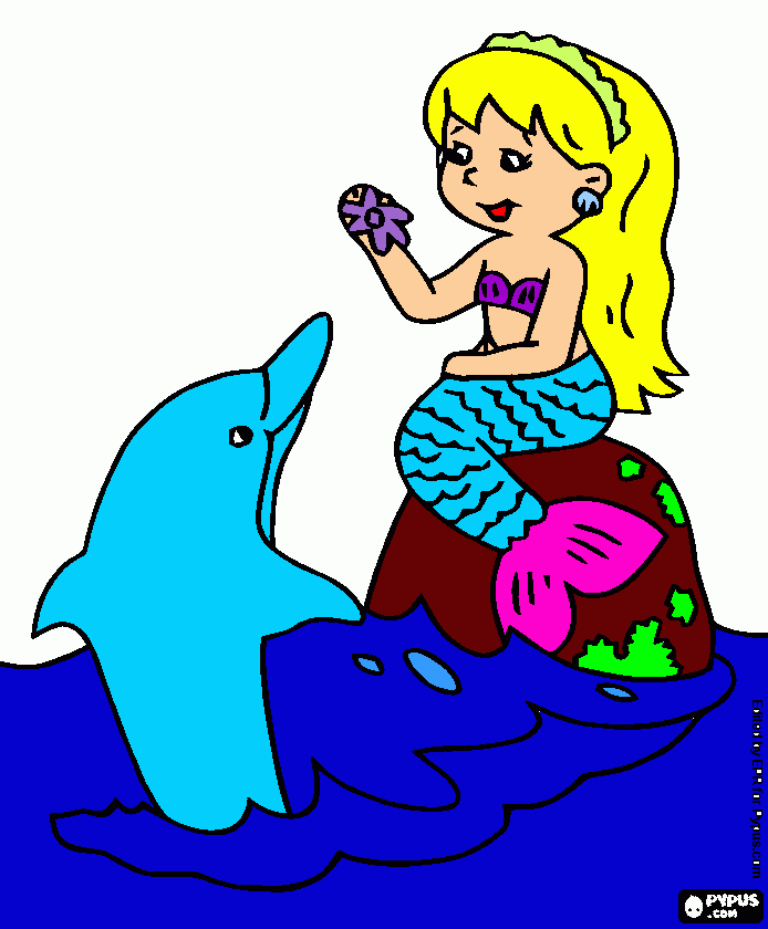 la sirena de mako para colorear