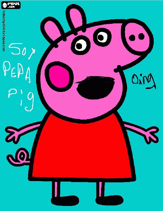 lalalalala pepa pig para colorear