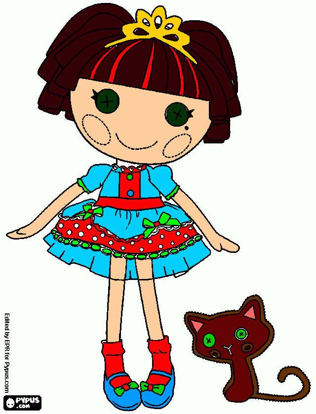 lalalopsy con su mascota el gatito para colorear