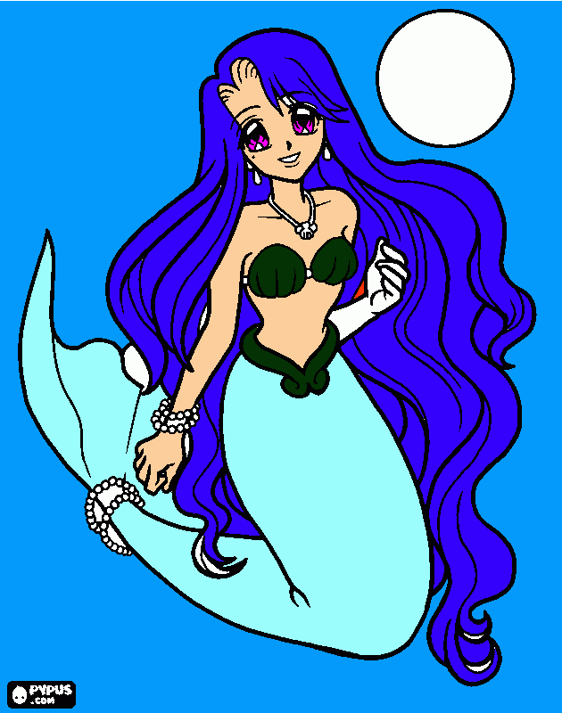 lara princesa de la perla luna o azul claro para colorear