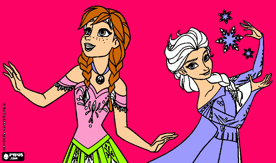 las 2 avril frozen para colorear