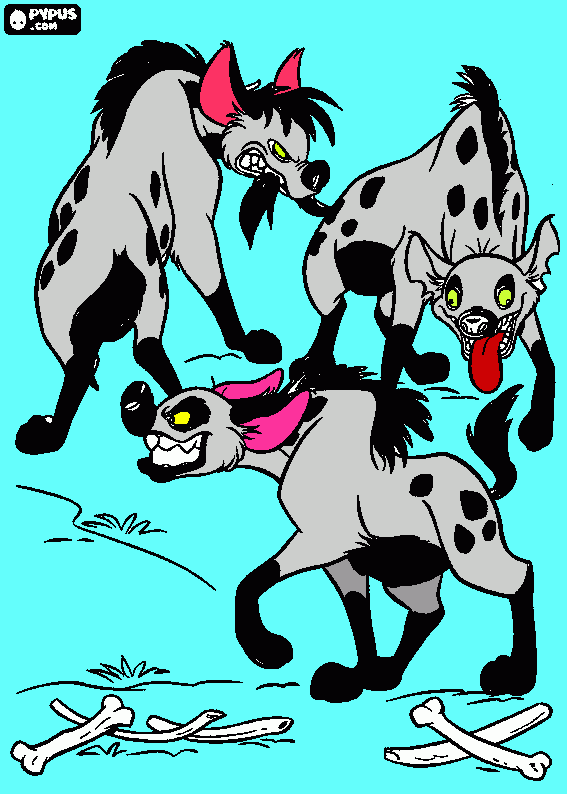 las hyenas peligrosas para colorear