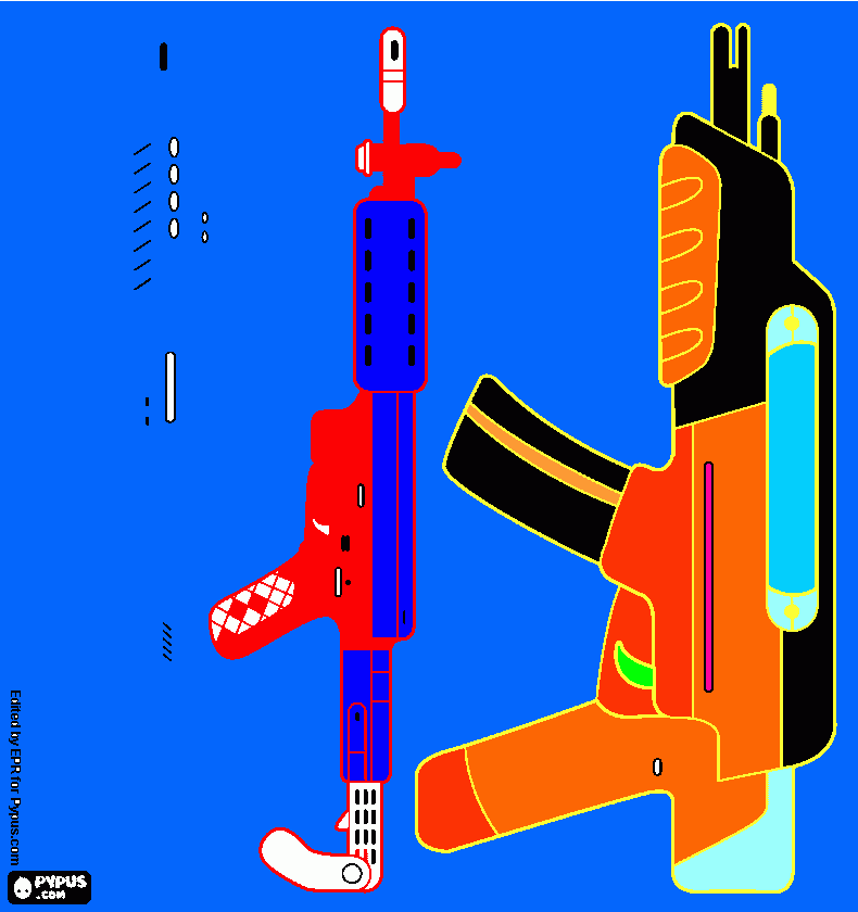 las  metralladoras para colorear