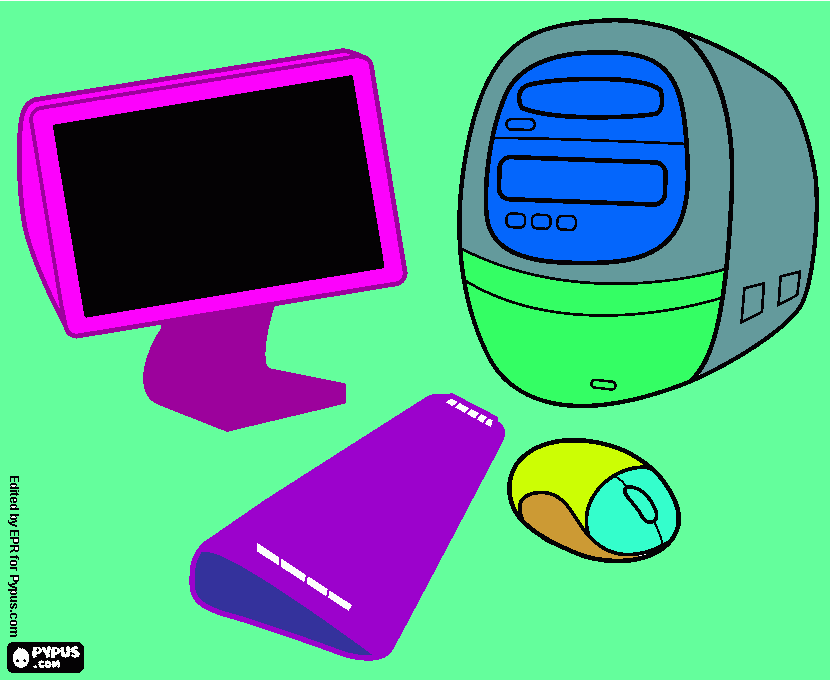 Las Partes de la Computadora para colorear