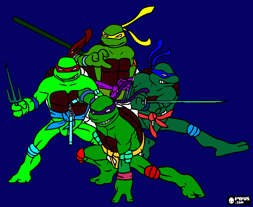 las tortugas ninijas para colorear