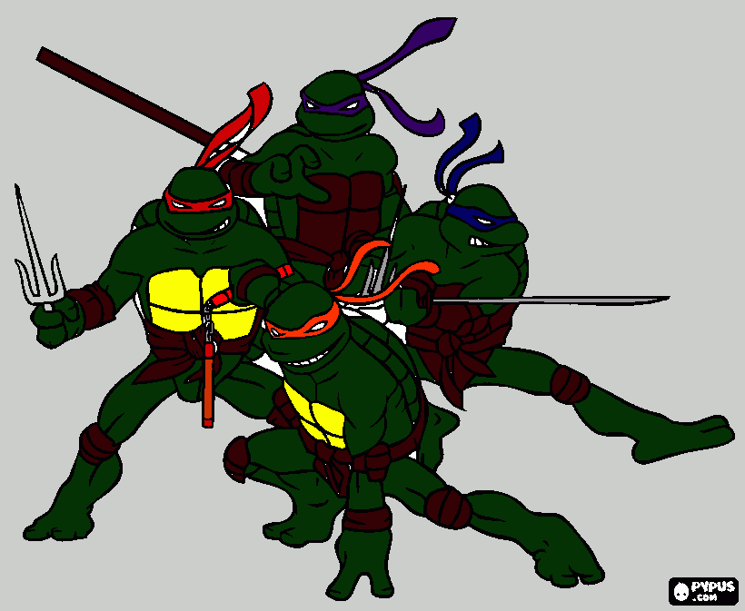 las  tortugas  ninja  son  verde para colorear