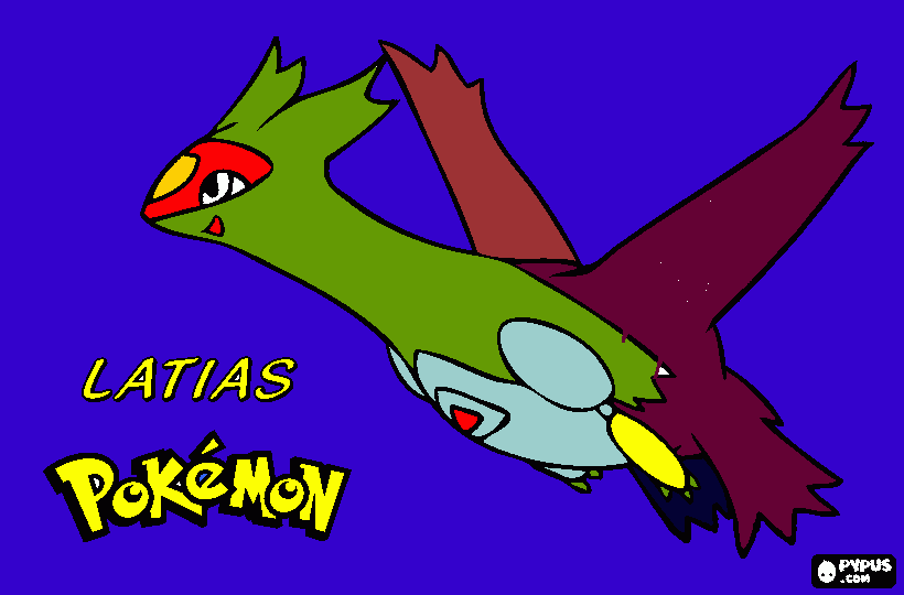 Latias mola mogollón para colorear