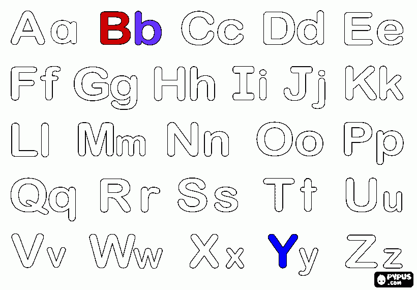 letras para pintar para colorear