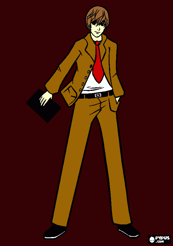 Light Yagami (Kira) Death Note para colorear