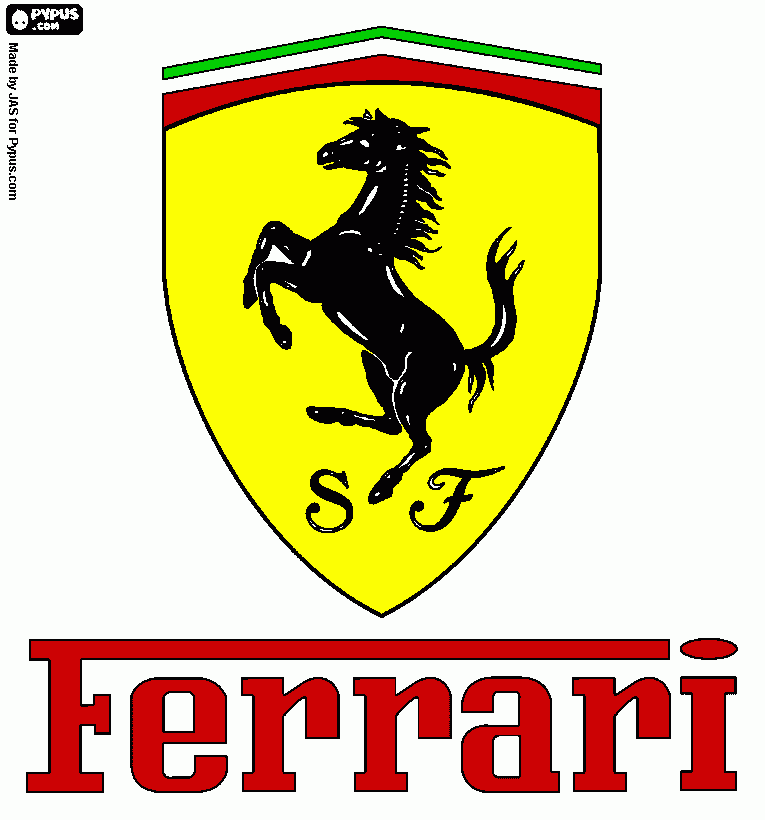 logo de ferrari para colorear