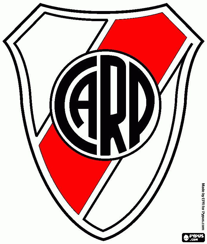 logo de river  para colorear