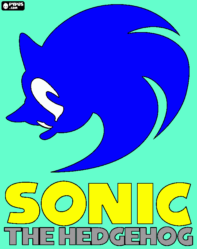 logo de sonic para colorear