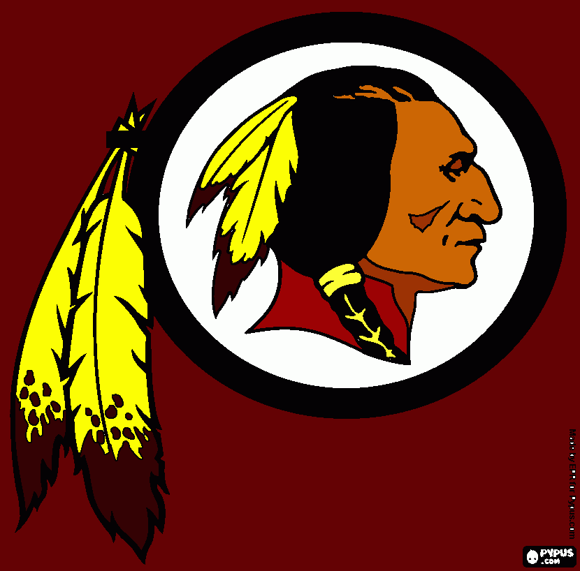 logo de washington redskins para colorear