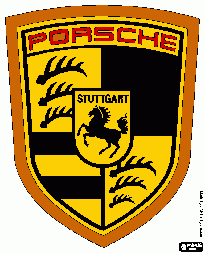 logo porsche para colorear