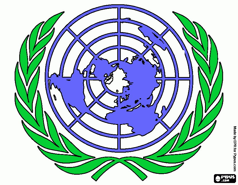 LOGOTIPO DE LA ONU para colorear