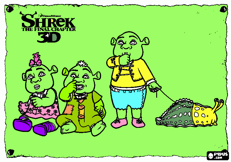 Los hijos de Shrek para colorear