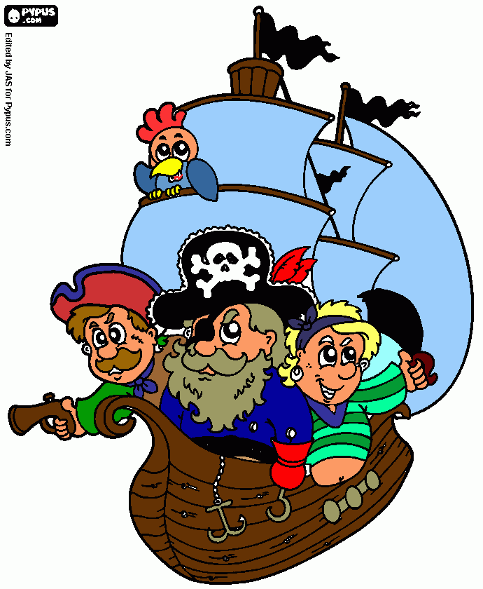 los piratas de pablo y oscar para colorear