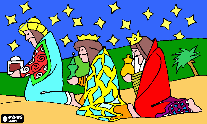 LOS TRES REYES MAGOS para colorear