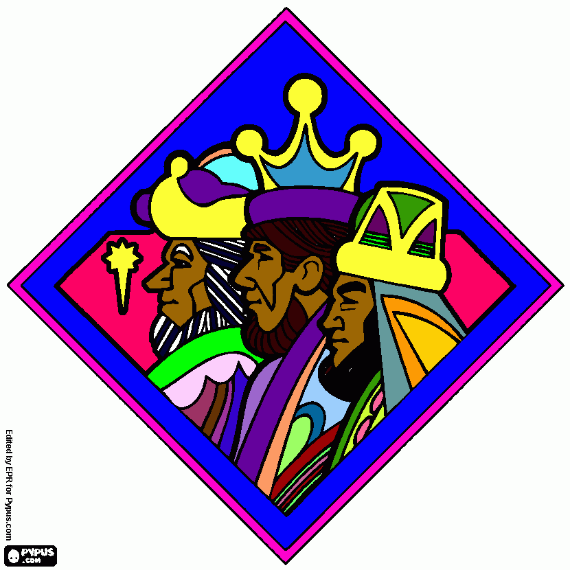 Los Tres Santos Reyes para colorear