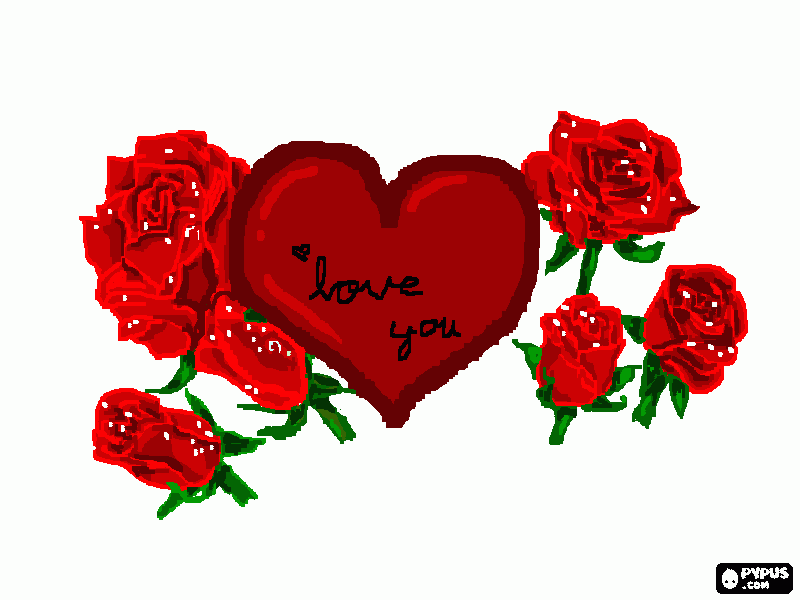 love roses para colorear