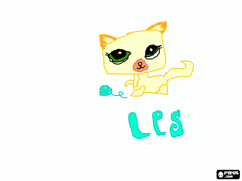 lps gatita con lana para colorear