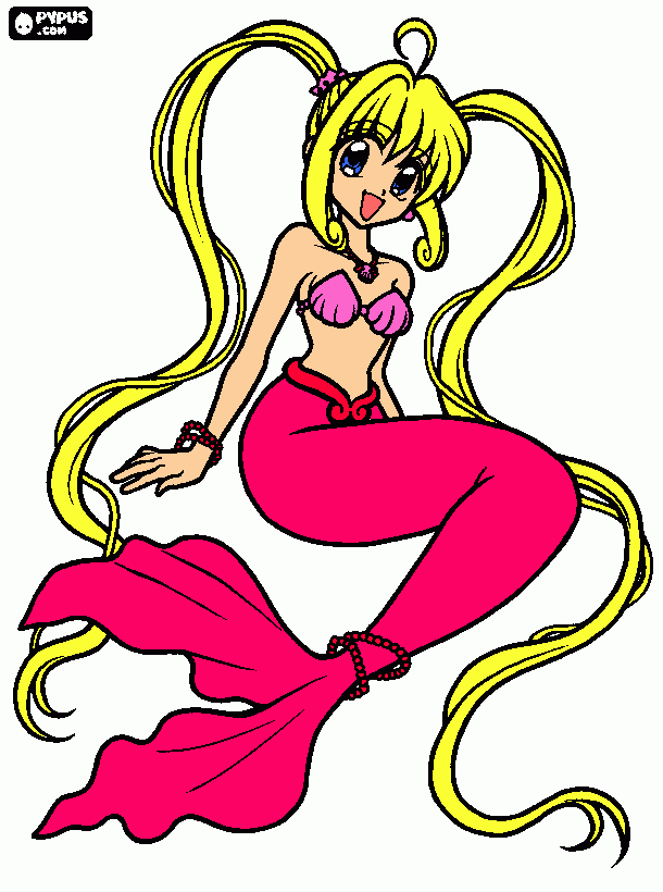 Luchia-sirena dibujo para colorear